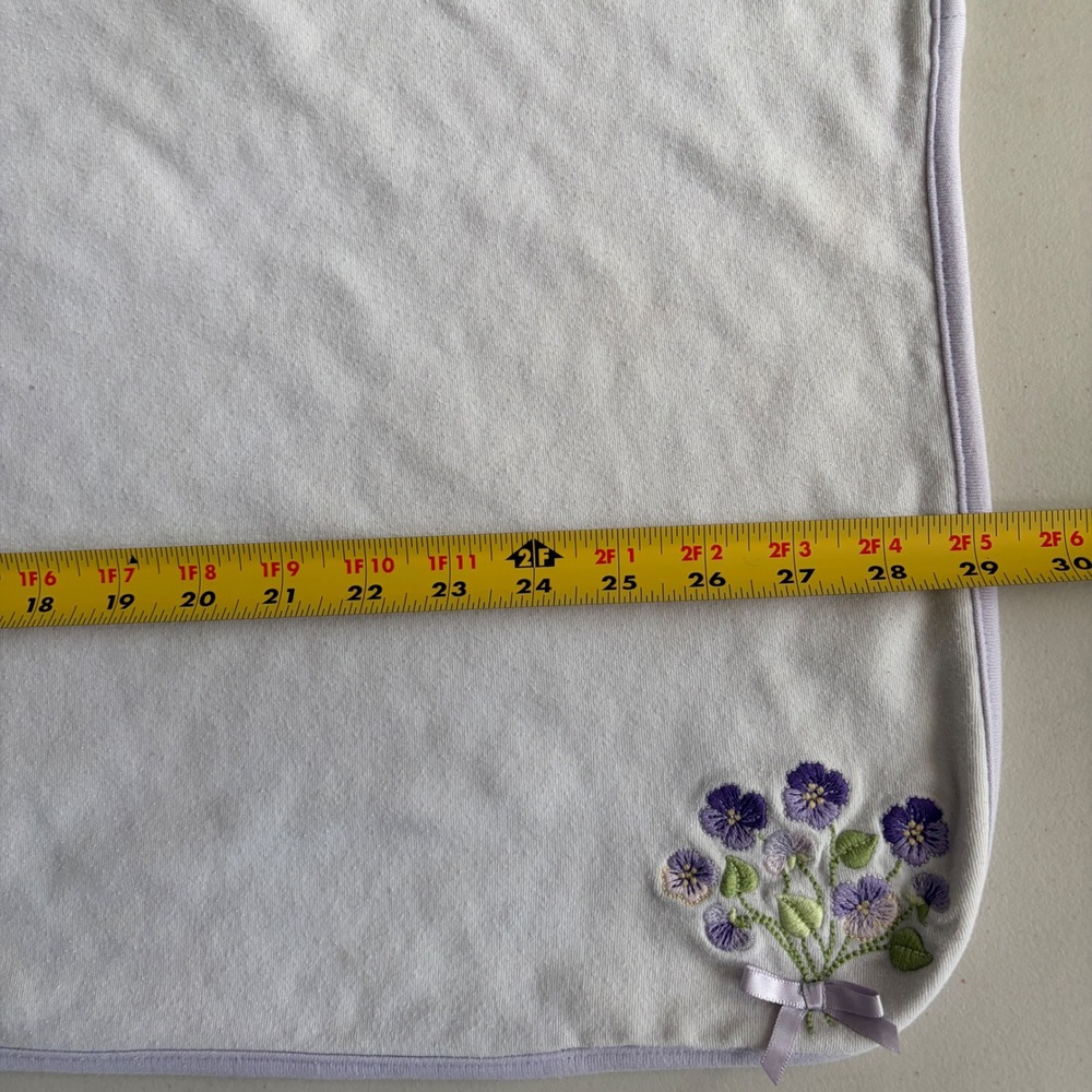Gymboree Vintage 2008 Baby Girl Snappy Dresser Purple Flower Cotton Baby Blanket - Picture 6 of 7